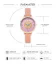 Geometric pattern women leather strap watch 106