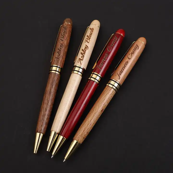 Customized Engraved Wood Ballpoint Pen Natural