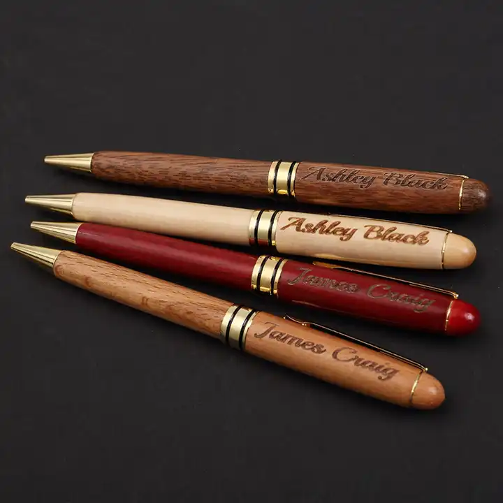 Customized Engraved Wood Ballpoint Pen Natural