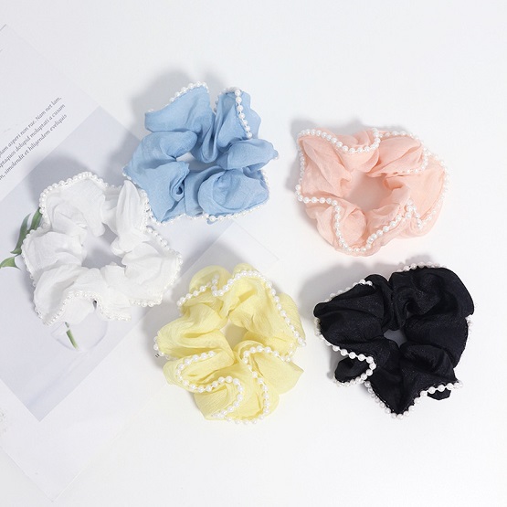 Wholesale with 500Pcs Solid Color Pearl Hair Scrunchies