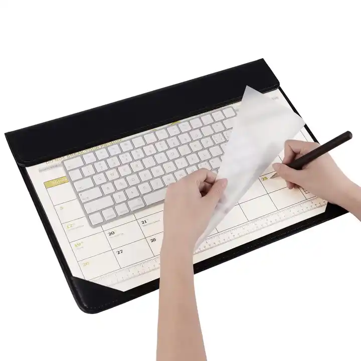 Custom Desk Calendar 2024 Use For Large Mouse Mat Pad PU Protective Cover And PVC Visible Membrane For Office Planner 100pc