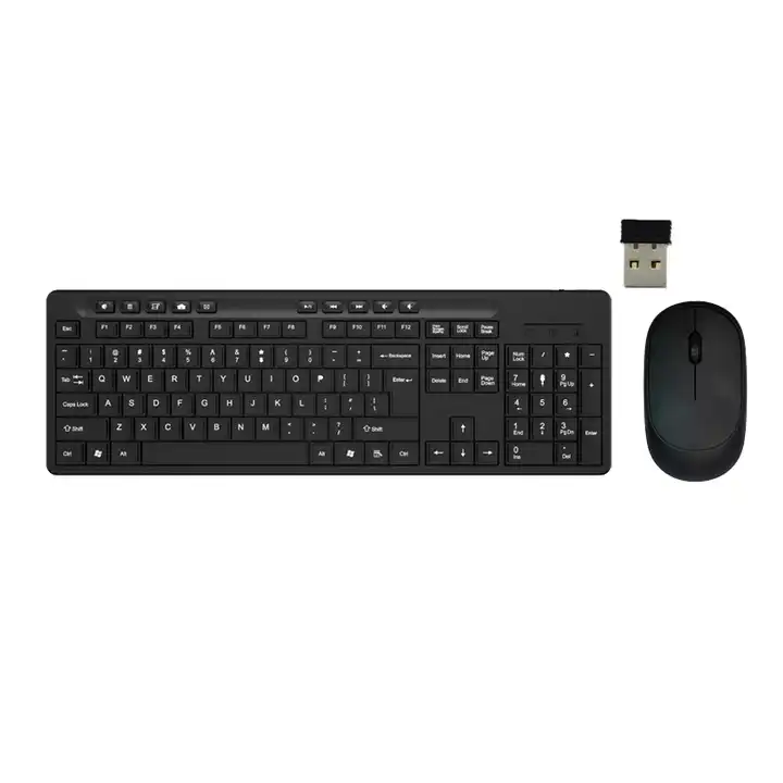 Factory Direct Sale Ultra-thin Ergonomic 2.4Ghz With battery Wireless Keyboard and Mouse Combo Set for Office 20pc